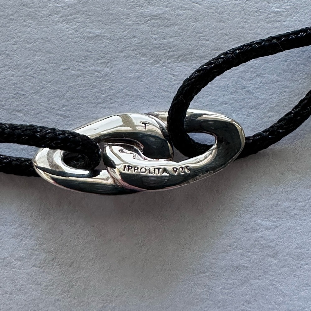 Ippolita Black Silk Chord and Sterling Silver with Diamond Cherish Bracelet - Picture 4 of 4